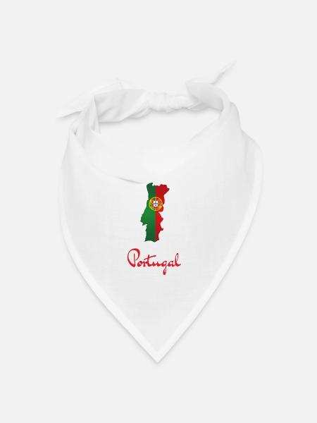 Portugal Wappen Karte Silhouette - Bandana Dreieckstuch - Weiß