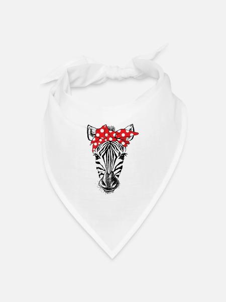 Zebra Bandana - Bandana Dreieckstuch - Weiß