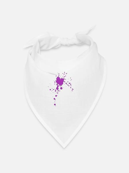 Lila Farbspritzer Muster - Bandana Dreieckstuch - Weiß