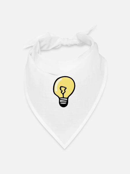 Glühbirne - Bandana Dreieckstuch - Weiß