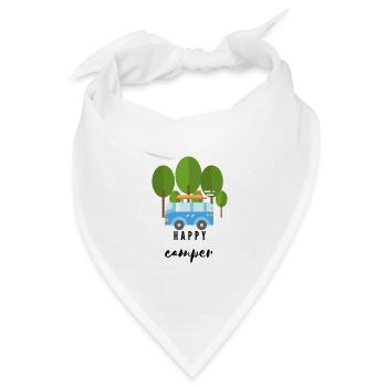 happy Camper - Roadtrip - Fernweh - Bandana Dreieckstuch - Weiß - Vorne