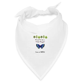 Proud to be a Tree Hugger Geschenk Geschenkidee - Bandana Dreieckstuch - Weiß - Vorne