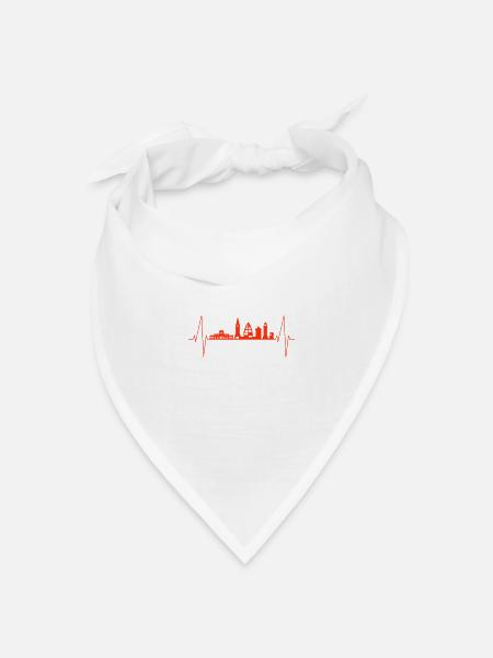 Juist heartbeat - Bandana Dreieckstuch - Weiß