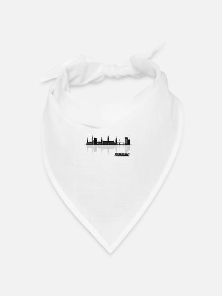 Hamburg Skyline - Bandana Dreieckstuch - Weiß