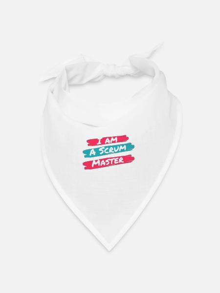 Handgemachtes Scrum Master T-Shirt - Bandana Dreieckstuch - Weiß