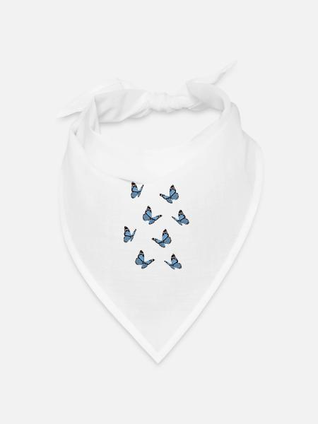 Schmetterlinge - Bandana Dreieckstuch - Weiß
