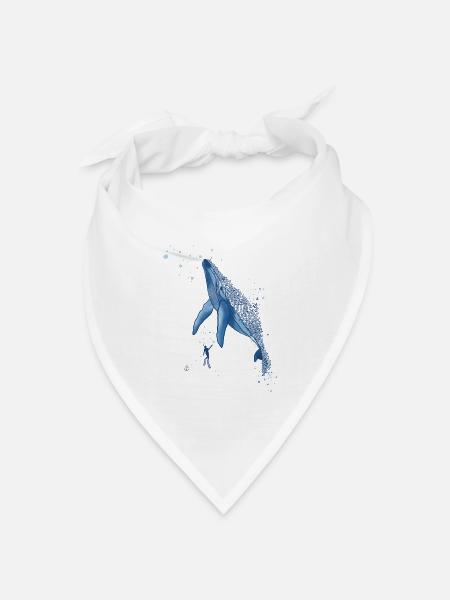 Anker Wal Taucher - Bandana Dreieckstuch - Weiß