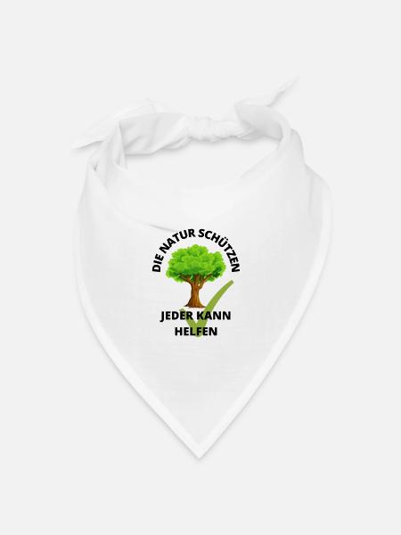 Die Natur schützen - Bandana Dreieckstuch - Weiß