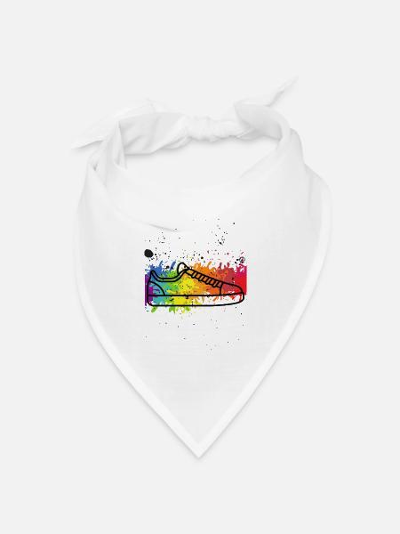 Bunter Sneaker Design - Bandana Dreieckstuch - Weiß