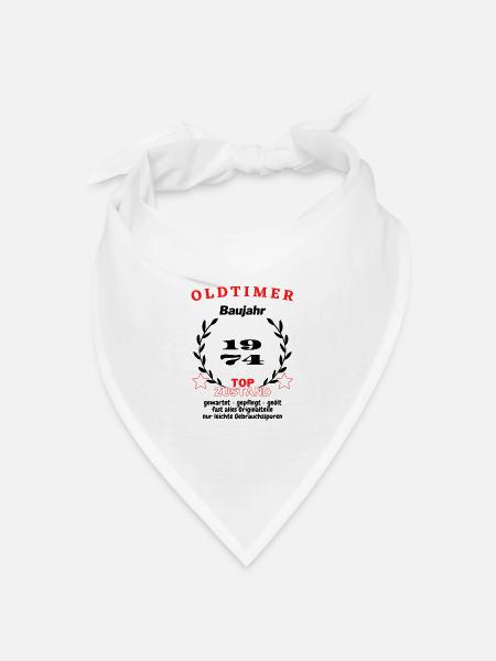Baujahr 1974 - Bandana Dreieckstuch - Weiß