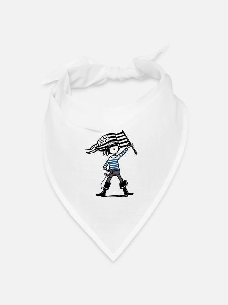 Bretonischer Pirat - Bandana Dreieckstuch - Weiß