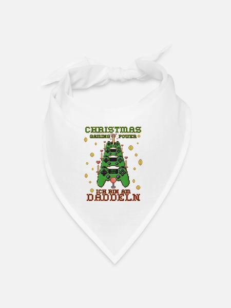 Weihnachten Gaming - Bandana Dreieckstuch - Weiß
