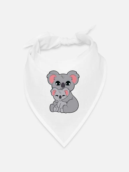 Koala Bär Umarmen - Bandana Dreieckstuch - Weiß
