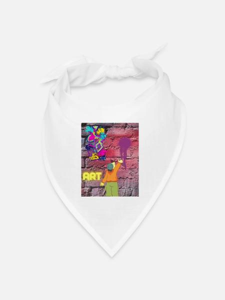 Graffiti ART - Bandana Dreieckstuch - Weiß