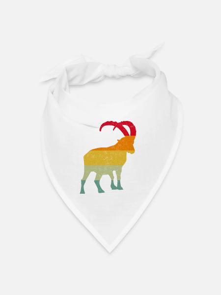 Steinbock, Wandern, Berge - Bandana Dreieckstuch - Weiß