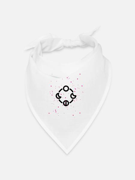 Mondphasen - Bandana Dreieckstuch - Weiß