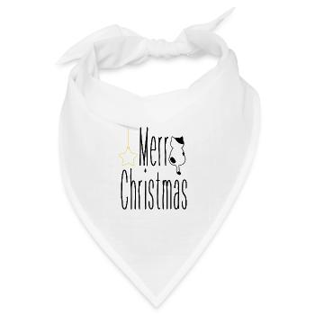 Pfotschafter Weihnachten - Merry Christmas Katze - Bandana Dreieckstuch - Weiß - Vorne