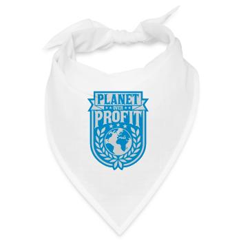 planet over profit Zitat - Bandana Dreieckstuch - Weiß - Vorne
