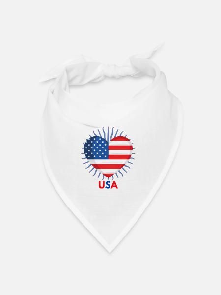 Coole WM I Love USA Fanartikel - Bandana Dreieckstuch - Weiß