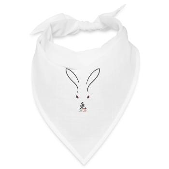 Year of the Rabbit 2023 - Jahr des Hasen Design - Bandana Dreieckstuch - Weiß - Vorne