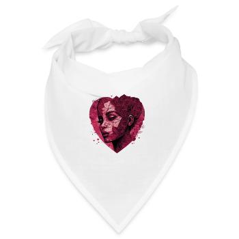 Herz Abstrakt | Valentinstag | Abstract Heart | - Bandana Dreieckstuch - Weiß - Vorne