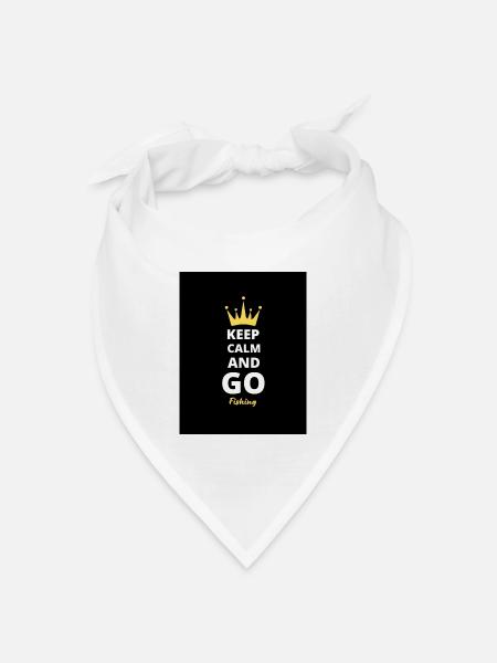 Keep Calm And Go Fish T-Shirt - Bandana Dreieckstuch - Weiß