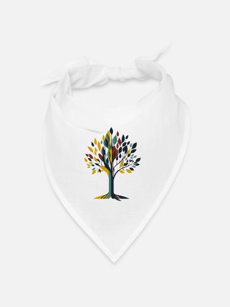 Baum - Bandana Dreieckstuch - Weiß