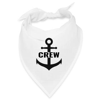 Crew mit Anker das Team Design - Bandana Dreieckstuch - Weiß - Vorne