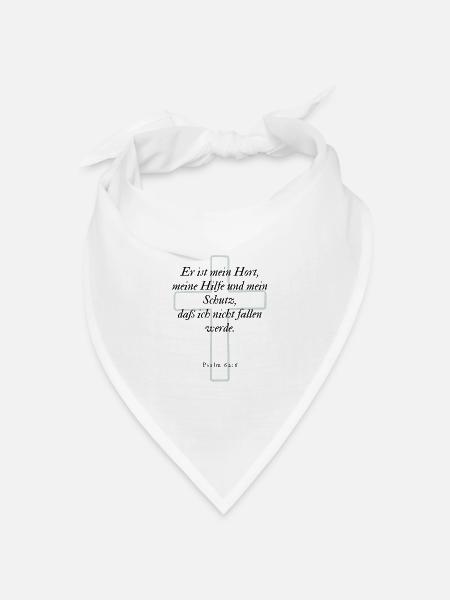 Bibelvers - Psalm 62,6 - Bandana Dreieckstuch - Weiß