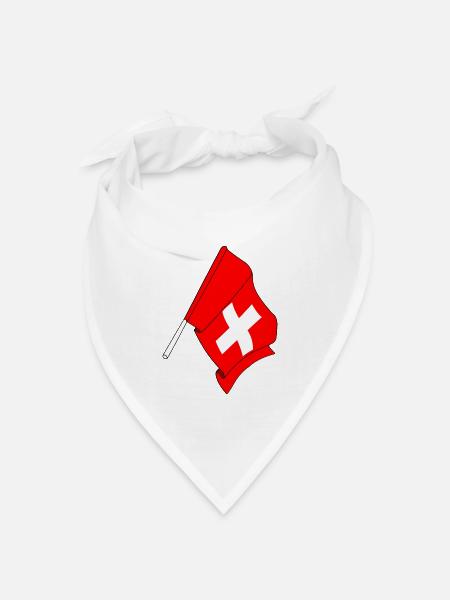 Flagge Schweiz - Bandana Dreieckstuch - Weiß