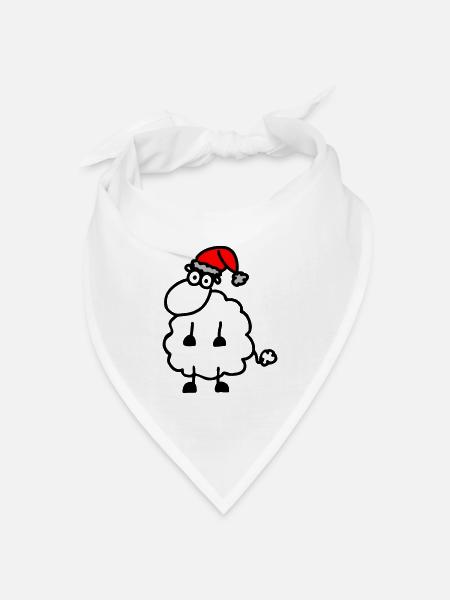 Schafe Weihnachten 2 - Bandana Dreieckstuch - Weiß