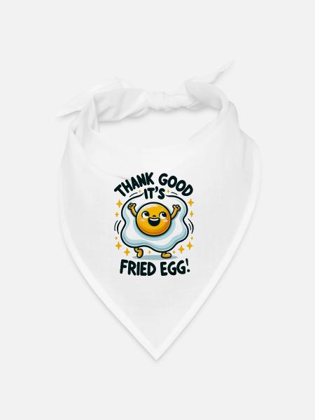 Thank God It's Fried Egg (Friday) - 1 - Bandana Dreieckstuch - Weiß