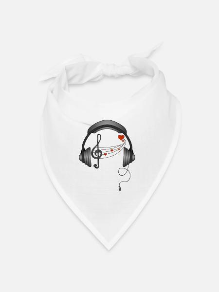 Kopfhörer - Bandana Dreieckstuch - Weiß