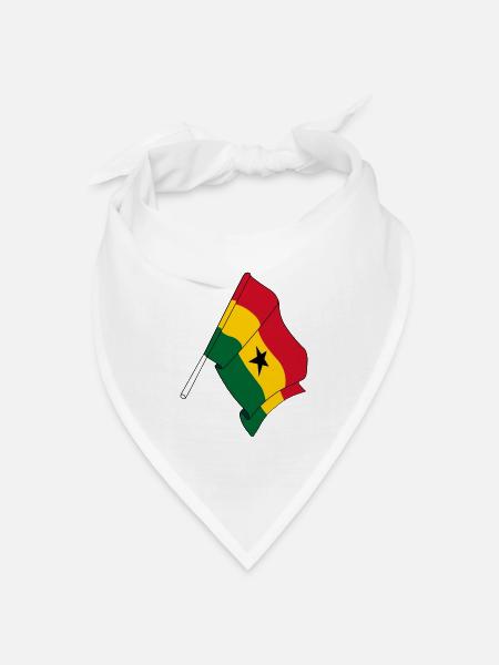 Flagge Ghana - Bandana Dreieckstuch - Weiß