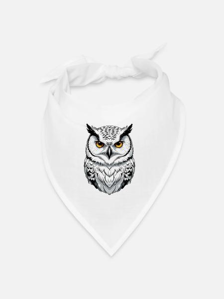 Schnee-Eule - Bandana Dreieckstuch - Weiß