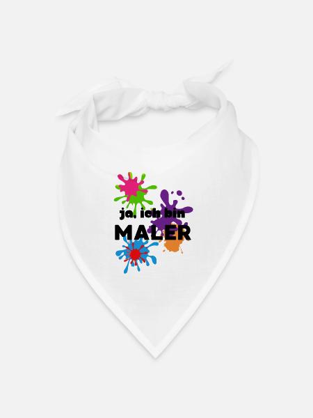 Ja ich bin Maler - Bandana Dreieckstuch - Weiß