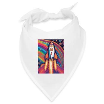 Bitcoin to the moon - Bandana Dreieckstuch - Weiß - Vorne