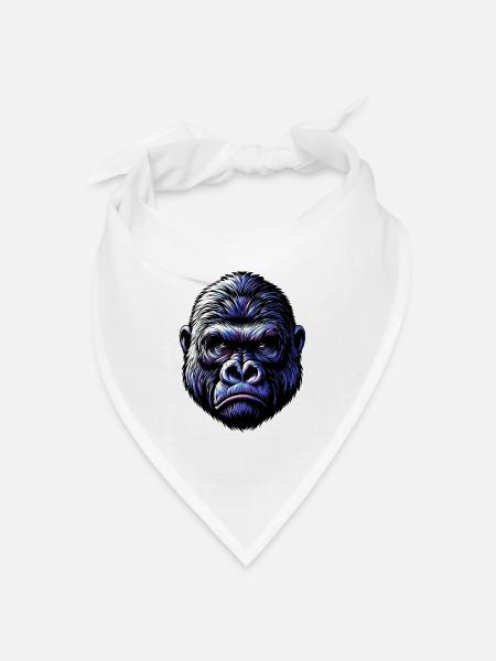 Gorilla - Bandana Dreieckstuch - Weiß