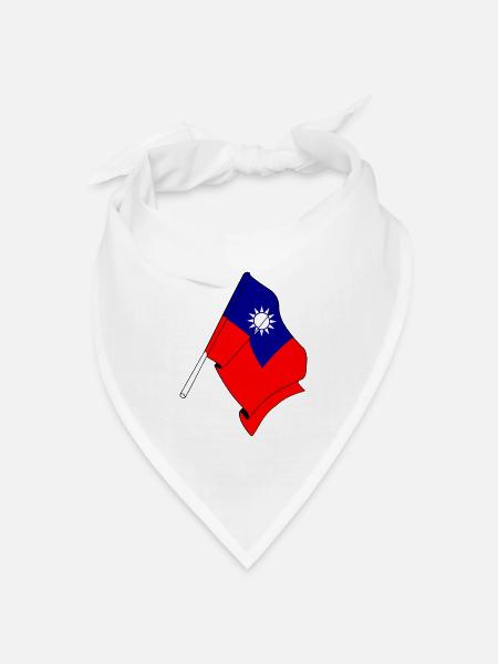 Flagge von Taiwan - Bandana Dreieckstuch - Weiß