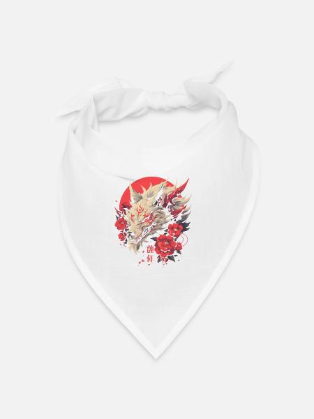Chinesischer Weißer Drache - Bandana Dreieckstuch - Weiß