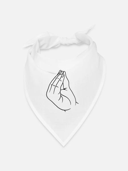 Italienische Handgeste - Bandana Dreieckstuch - Weiß