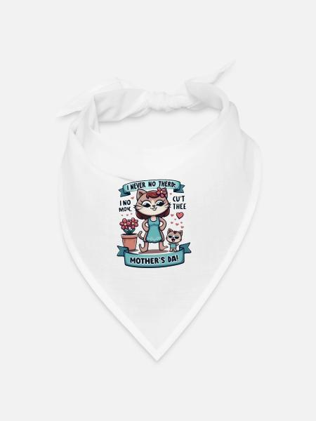 Lustige und anhängliche Katze zum Muttertag - Bandana Dreieckstuch - Weiß