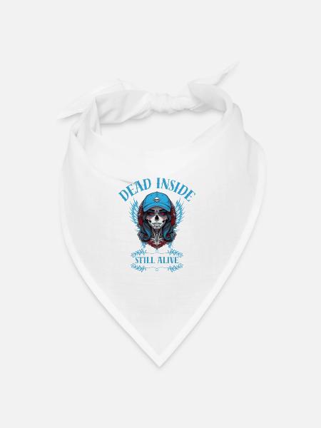 "Dead Inside, Still Alive." - Bandana Dreieckstuch - Weiß