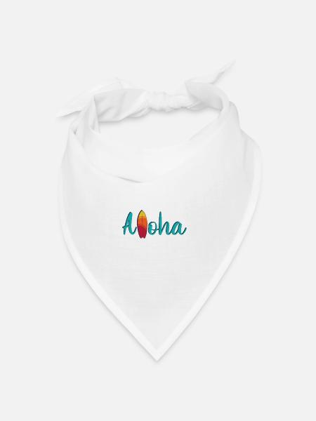 Aloha Vibes – Hawaii Edition - Bandana Dreieckstuch - Weiß