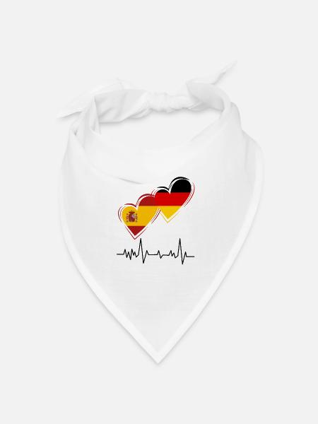 Spanien und Deutschland - Bandana Dreieckstuch - Weiß