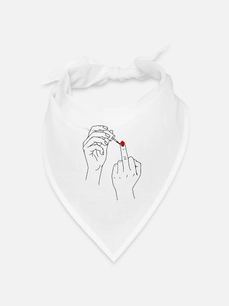 Frauenpower Stinkefinger Frauen Power Selbsbewusst - Bandana Dreieckstuch - Weiß