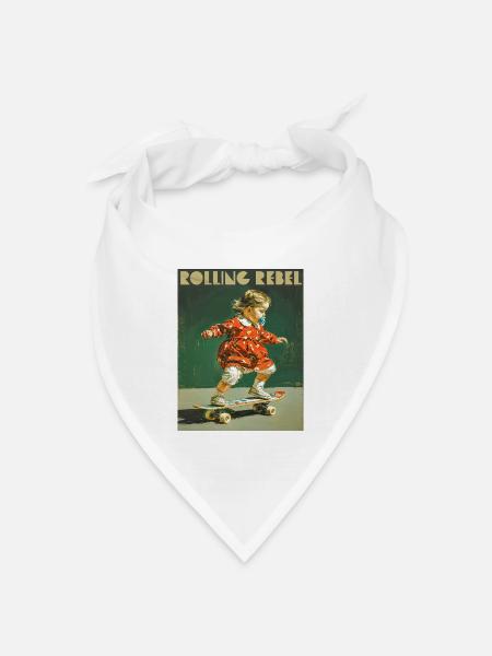 Rebellischer Skateboard-Girl - Bandana Dreieckstuch - Weiß