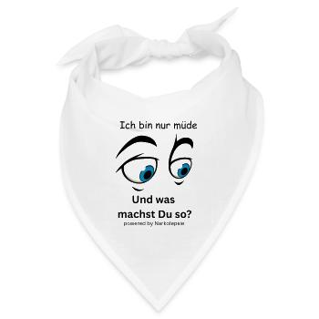 Minimalistisches Gesicht in Blau und Schwarz  - Bandana Dreieckstuch - Weiß - Vorne