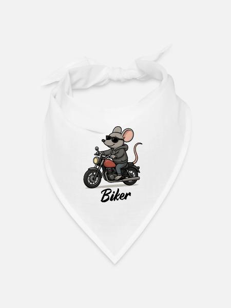 maus-motorrad - Bandana Dreieckstuch - Weiß