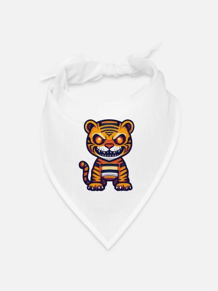 Tiger Halloween Zombie - Bandana Dreieckstuch - Weiß